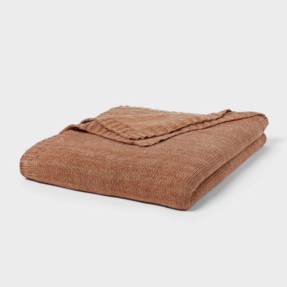 Threshold - Full/Queen Knit Blanket Brown - Threshold Brown - Picture 1 of 3